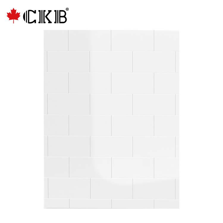 CKB 3mm Thickness ABS Acrylic Rectangular White Waterproof Bathroom Shower Surround Wall Panel