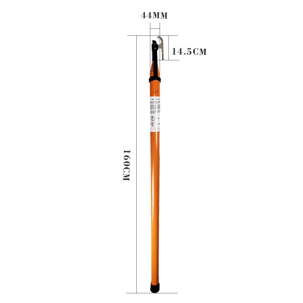 Orange 35ft Triangle Hot Stick Telescopic for Cutout Fuse Surge Arrester Hv Telescopic Insulation Operating Rod