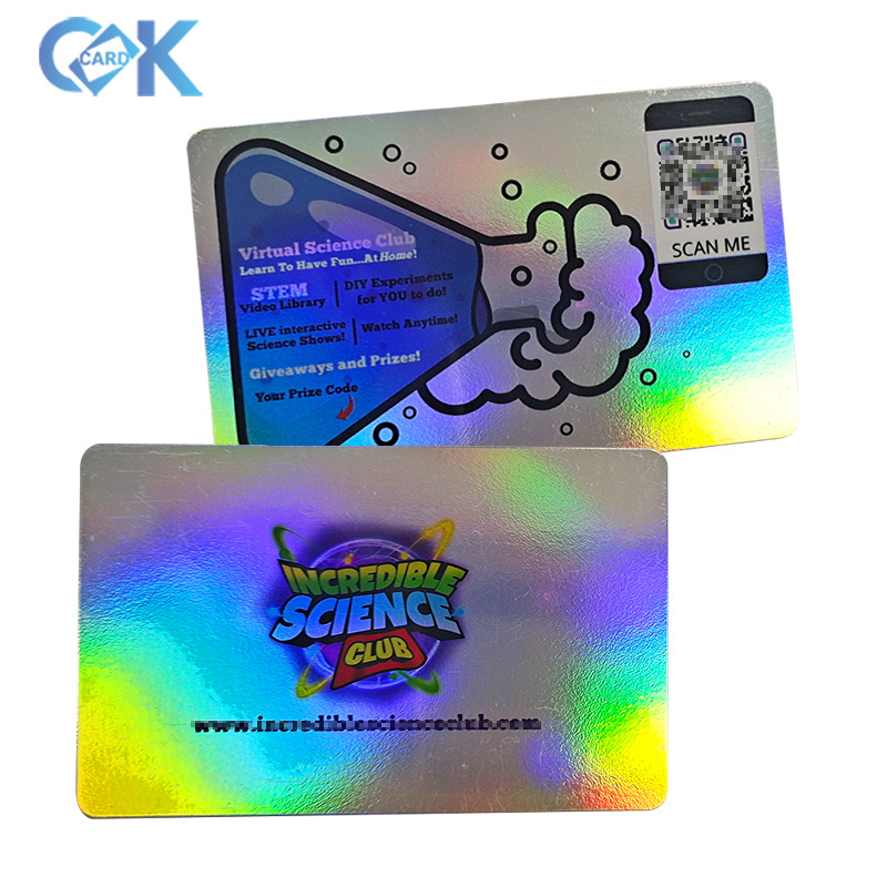 Offset Printing Rainbow Pvc Plastic Business Id Card Overlay Custom Laser Hologram Colorful Pvc Card