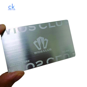 0.5/0.8mm Thickness Custom Stainless Steel Metal Business Card With Magnetic Stripe Nfc Chip