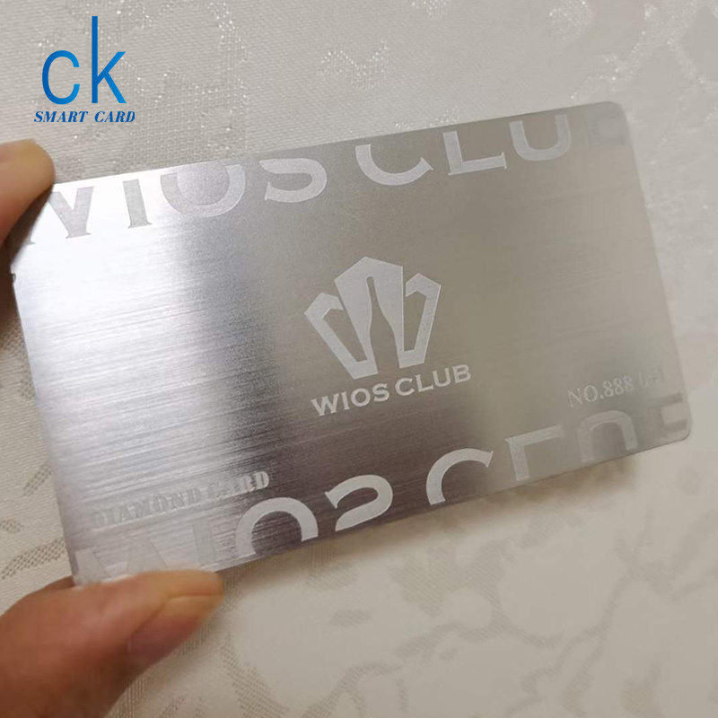 0.5/0.8mm Thickness Custom Stainless Steel Metal Business Card With Magnetic Stripe Nfc Chip