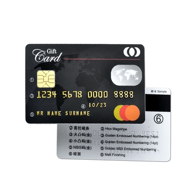 Gold/Silver printing embossed number pvc plastic cards with logo printed with best price.