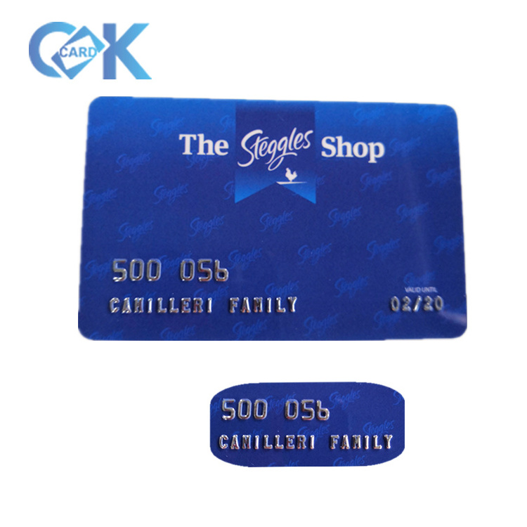 Gold/Silver printing embossed number pvc plastic cards with logo printed with best price.