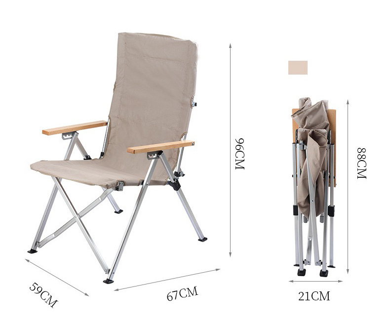 Portable Reckoning Chair Recliner Lift Adjustable Fishing Camping Outdoor Folding Chair