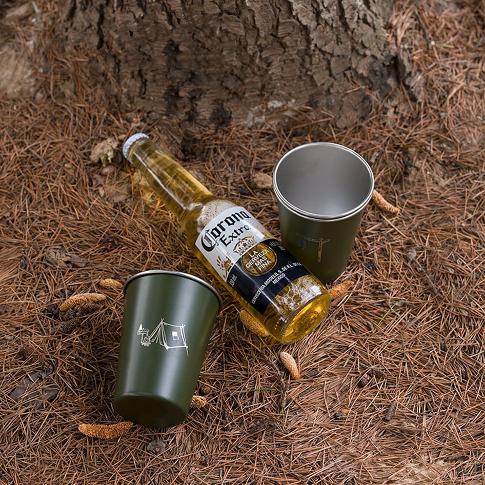 Outdoor Cup Set Camping Coffee 304 Stainless Steel Water Cup Camping Drinking Water Cup Beer Mug 350ml