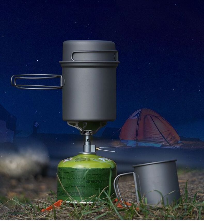 Pure Titanium Products Camping Pots Lightweight Portable Hiking Outdoor Cookware Camping Pot Set