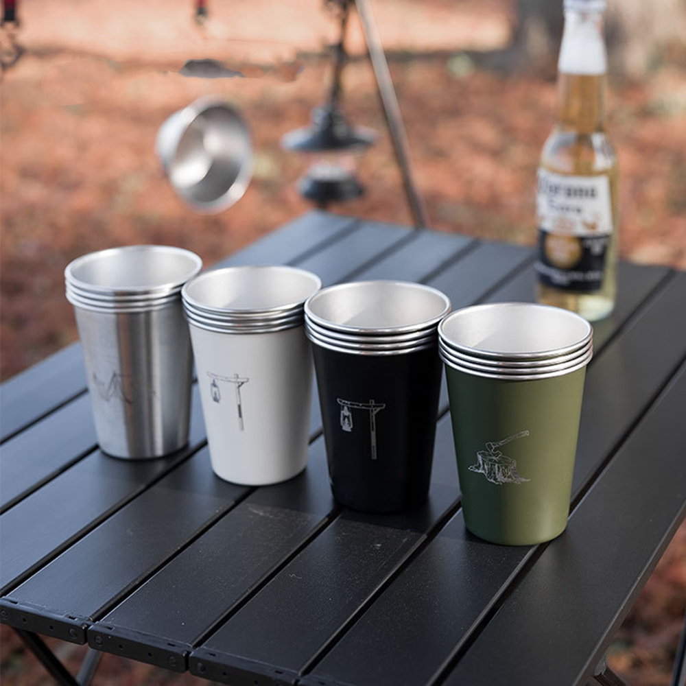 Outdoor Cup Set Camping Coffee 304 Stainless Steel Water Cup Camping Drinking Water Cup Beer Mug 350ml