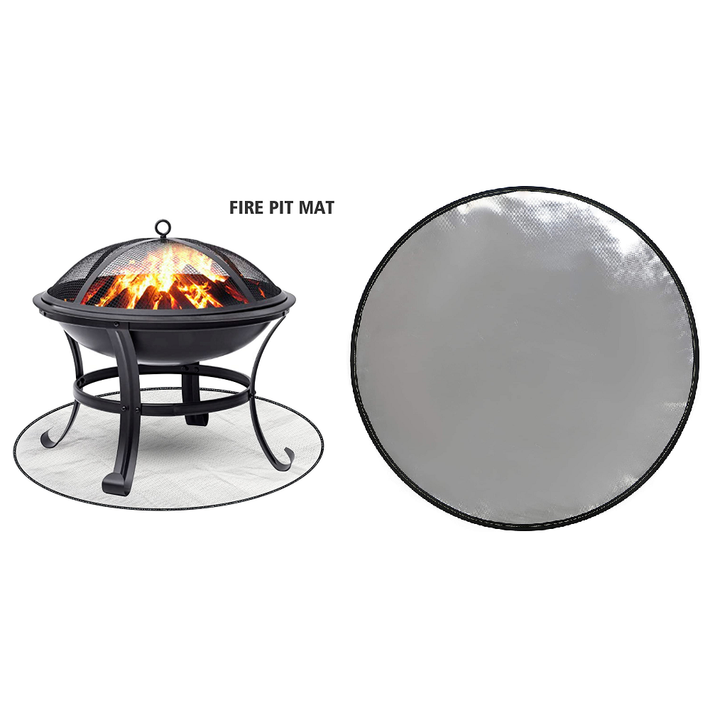 24 - 36 Inch Grill Mat Outdoor Barbecue Pad Fire Pit Heat Insulation Open-Air Balcony Wood Floor Fire Resistance BBQ Mats