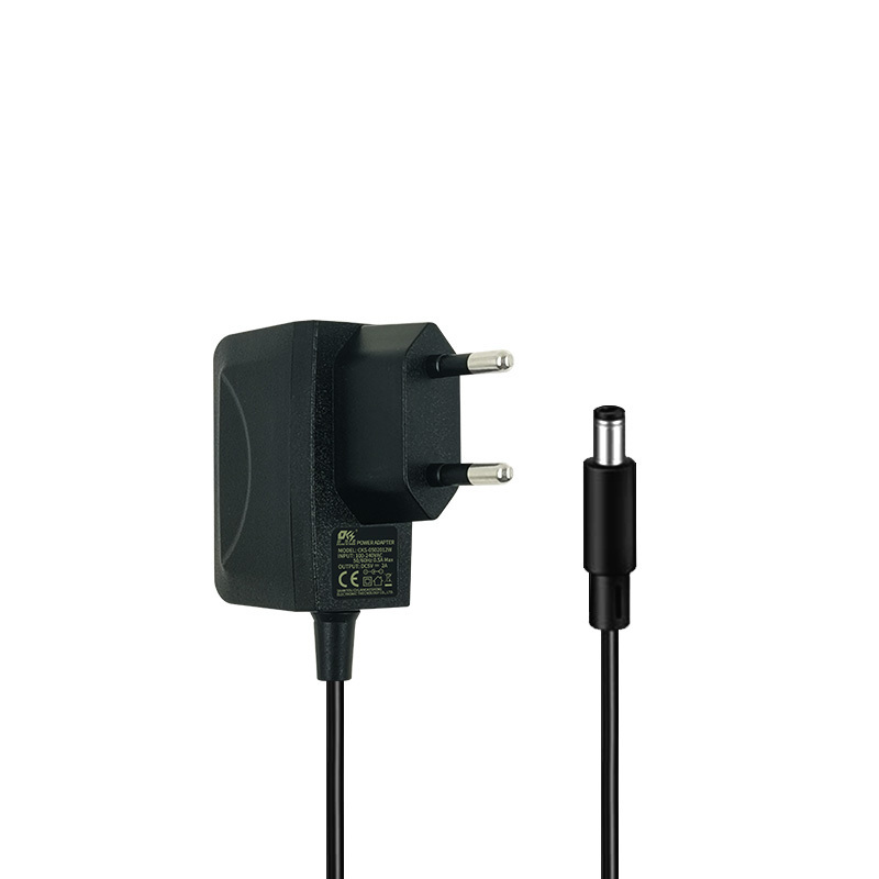 eu standard 2 pin plug Adaptateur de puissance black power adaptor 10w ac adapter 5v 2a 2000ma ac dc adapter for cctv camera