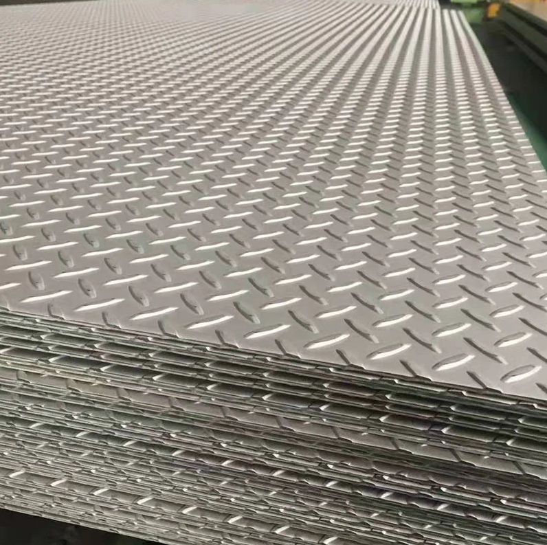 304 301 316 Stainless Steel Pattern Plate Anti Skid Diamond tread Chequered embossed Checkered Stainless Steel Sheet Plate