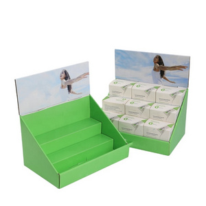 Color Printed Corrugated Cardboard Paper Packaging Stand Laminated Tissue Counter Display Gift Box