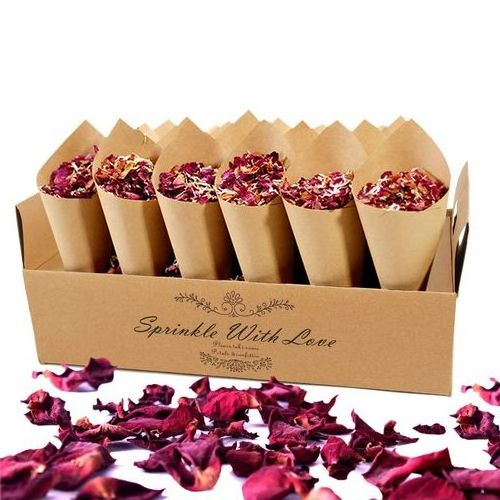 White or Brown Kraft Food Paper Wedding Confetti Cone Stand Box Tray with 25 Holes or 30 holes