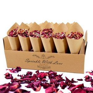 White or Brown Kraft Food Paper Wedding Confetti Cone Stand Box Tray with 25 Holes or 30 holes