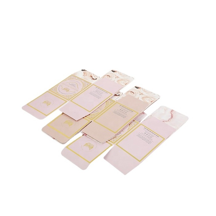 Custom design customized cosmetic skincare paper packaging box with golden foil