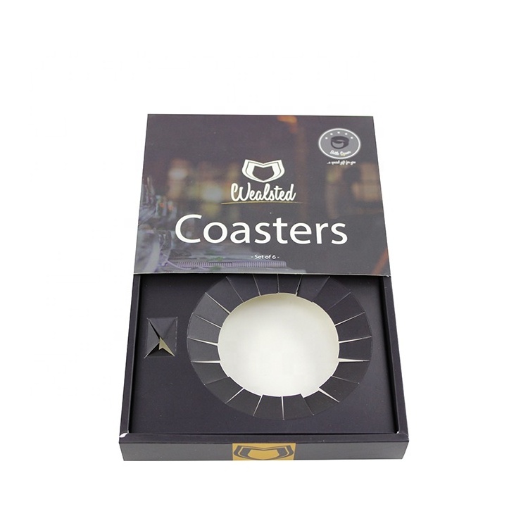 Biodegradable Recycled Eco-Friendly Cardboard Paper Packaging Coaster Gift Box