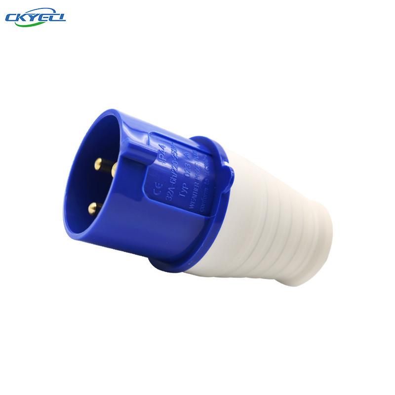 KY1 economical industrial plugs 3P ip44 16A 32A IP67 63A 125A Aviation waterproof power plug 2P+E 220V Industrial Male plug