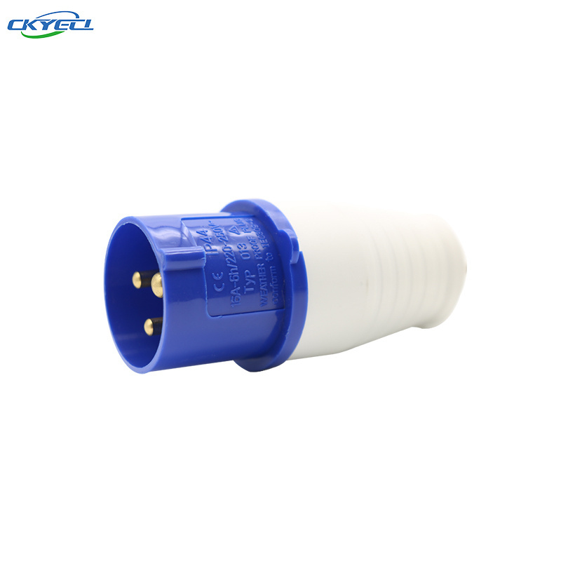 KY1 economical industrial plugs 3P ip44 16A 32A IP67 63A 125A Aviation waterproof power plug 2P+E 220V Industrial Male plug