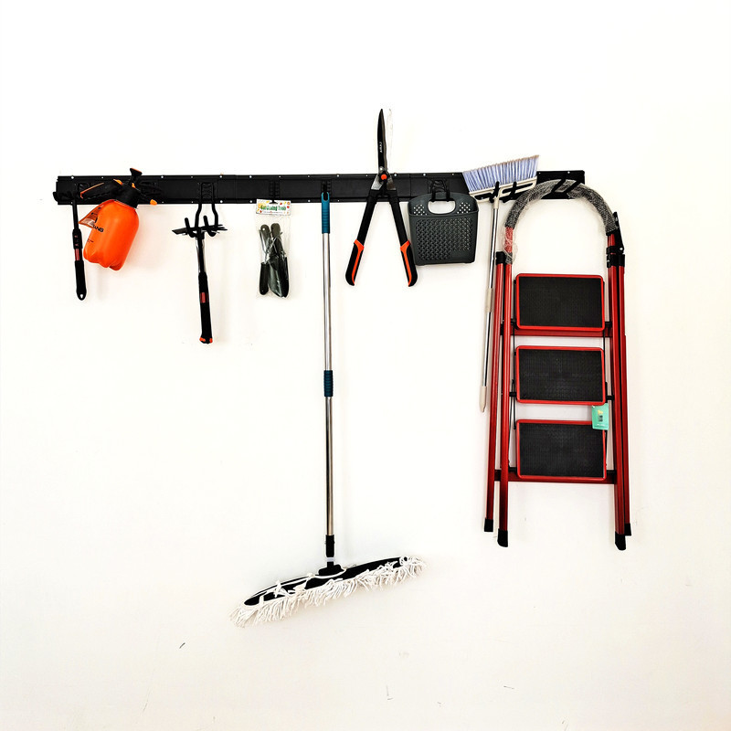 64 Inch Garage Hooks Tool Organizer Wall Mounted Adjustable Storage System Wall Organizer for Garden Tools