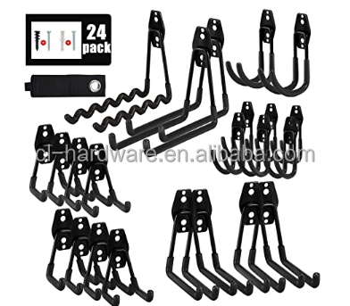 Garage Hooks 4 Pack Wall Mount Storage Hanger with 2 Extension Cord Holder Organizer Heavy-Duty 7.5 inch Long Hooks for Ladder