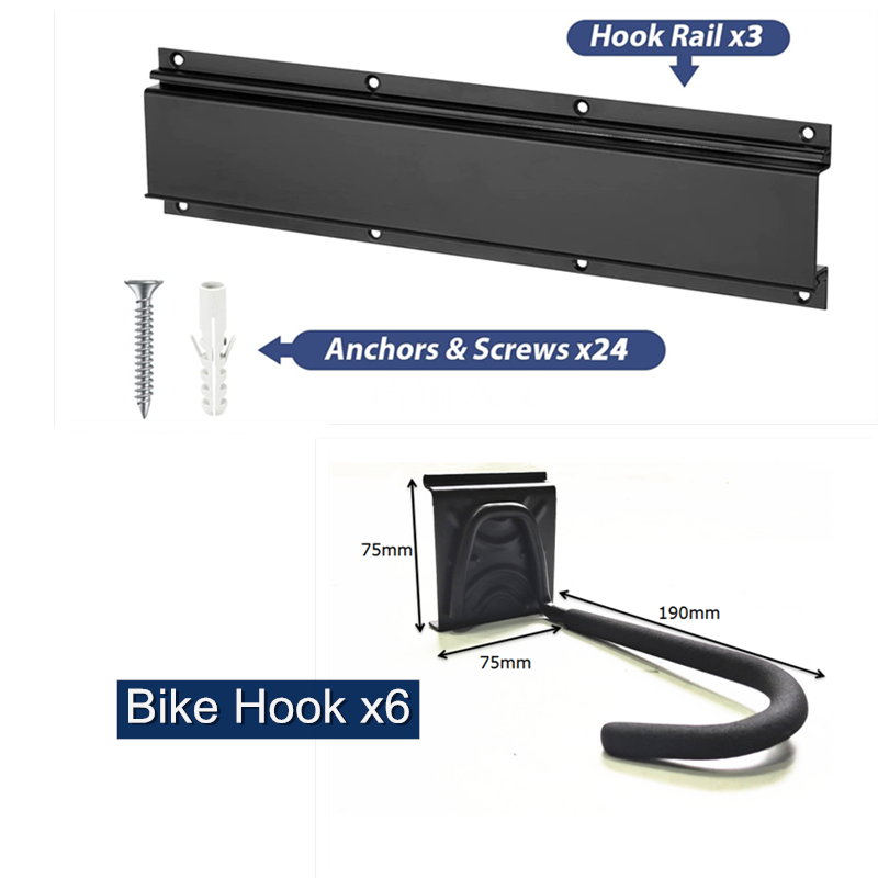 Bike Storage Rack, 6 Bike Rack Wall Mount Home and Garage Organizer, Vertical Bicycles Hanger Hooks for Indoor Space Saving