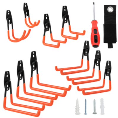 12 pcs garage hooks kit Garage Hardware Wall Tool Display Metal Pegboard With Hook Peg Board