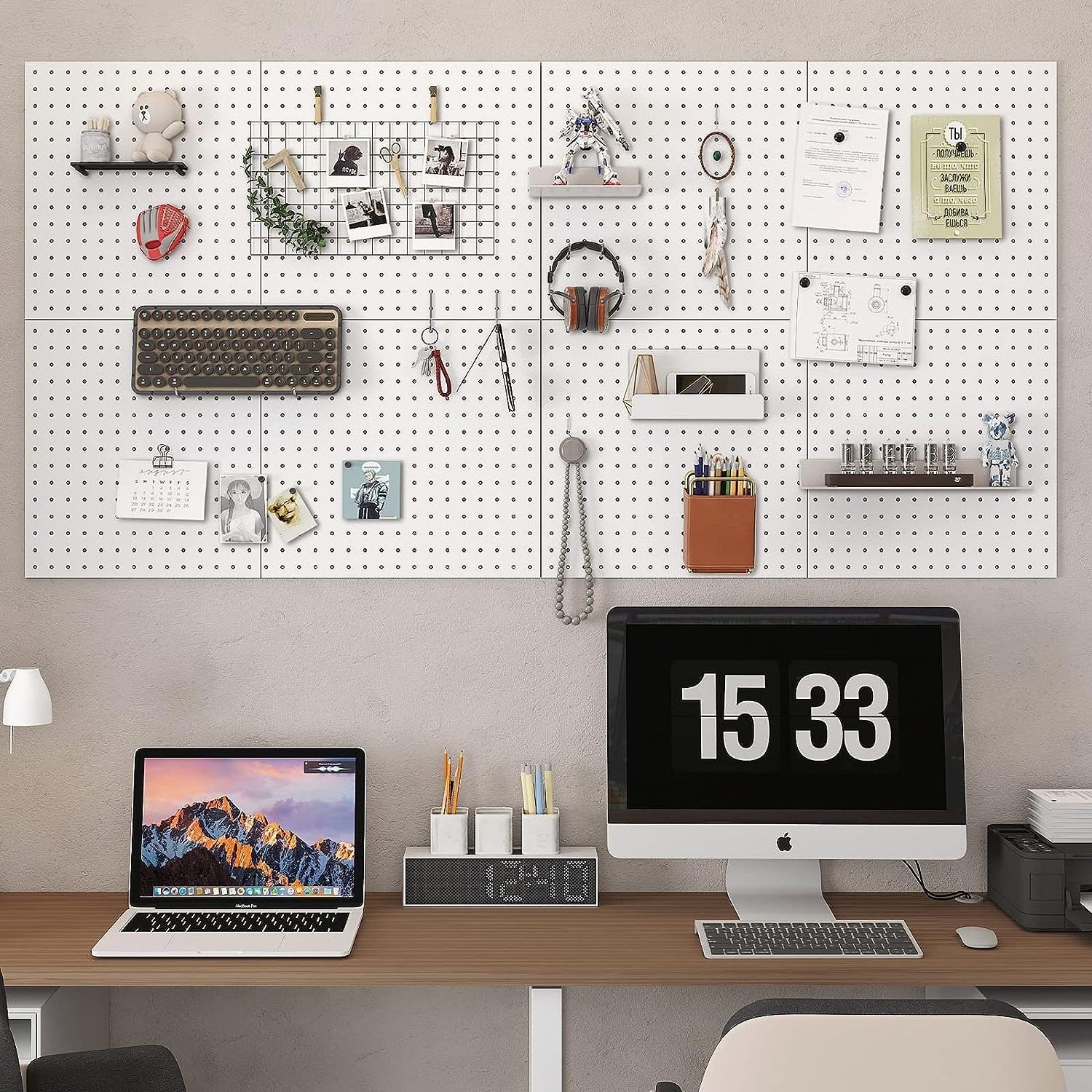 Metal Pegboard Wall Organizer Panels, Wall Mount Display Pegboard,Pegboard Wall Organizer