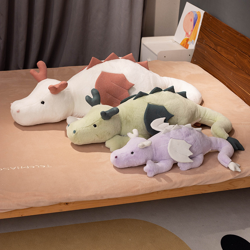 New design cute dragon plush toy dinosaur doll dragon  sleeping pillow doll on the bed selling plush toy party