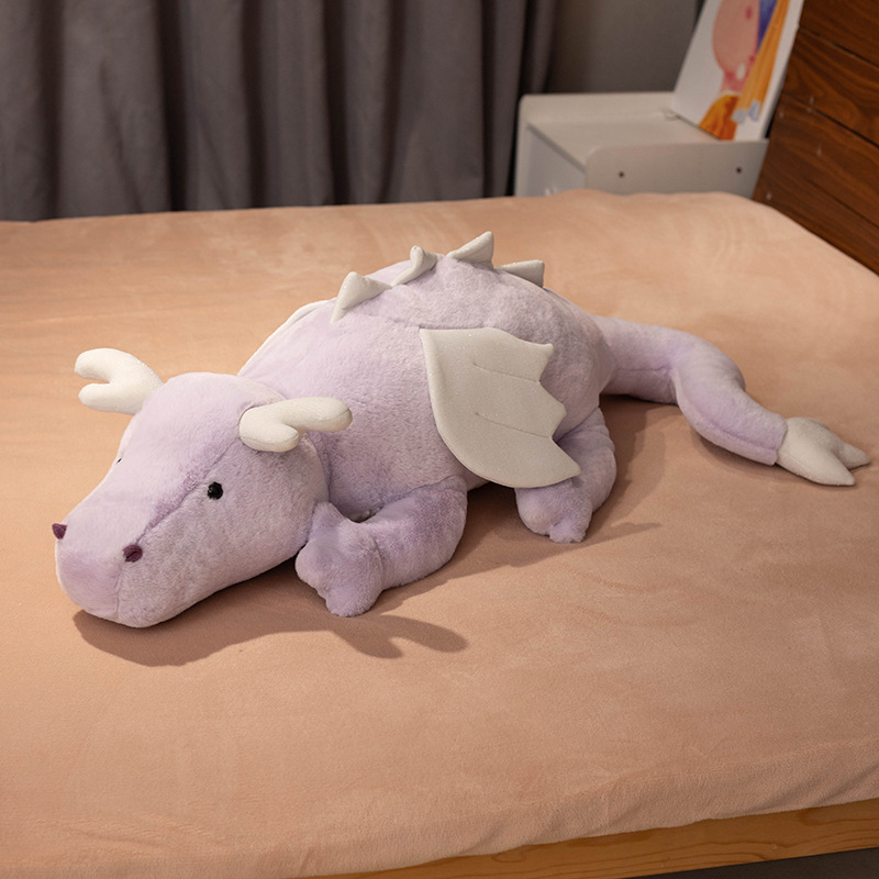 New design cute dragon plush toy dinosaur doll dragon  sleeping pillow doll on the bed selling plush toy party