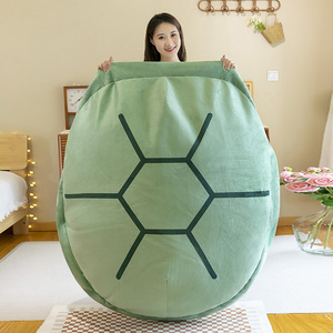 2024 Funny Tiktok popular Soft Giant Floor Bed Sofa Stuffed Animal Shaped Pillows Wearable Plush Turtle Shell Toys