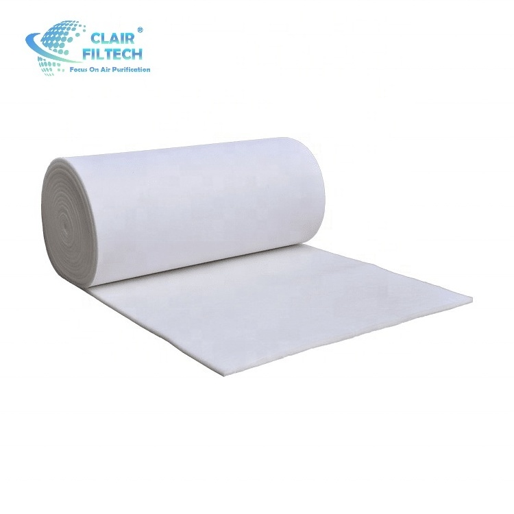 Paint F6 Air Filter Pad Roll Coalescer Pad Power Plant Industrial Pre Filter Roll Spraybooth Ceiling Roof Filter