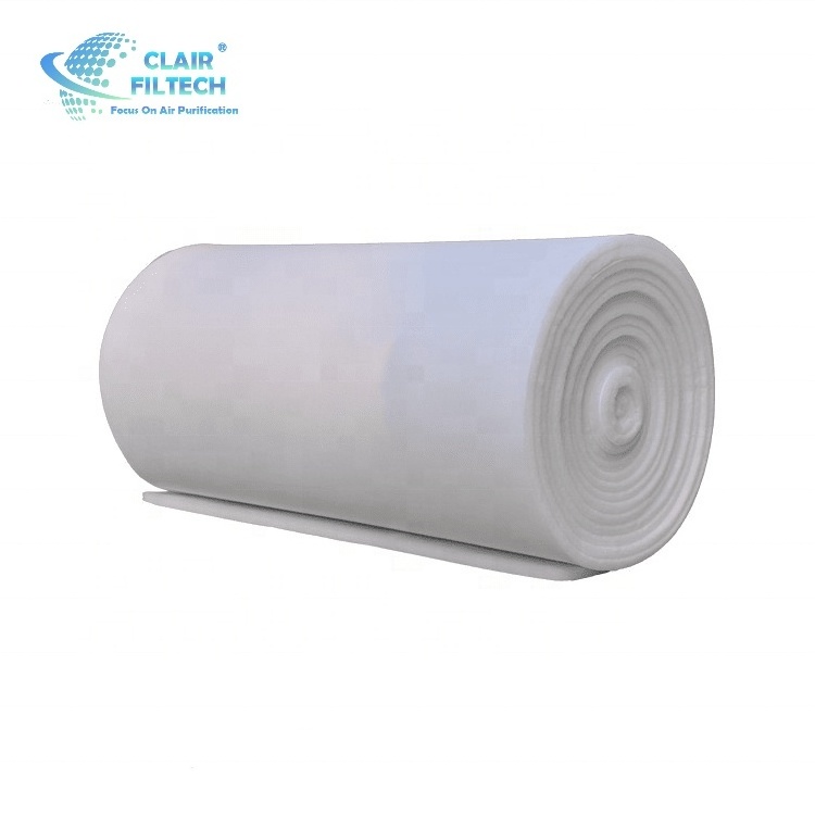 Paint F6 Air Filter Pad Roll Coalescer Pad Power Plant Industrial Pre Filter Roll Spraybooth Ceiling Roof Filter