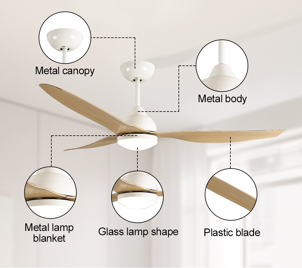 Strong Wind Silent Low Profile Restaurant Smart Dc Ceiling Led Fan Ceiling Fan With Light Remote Control