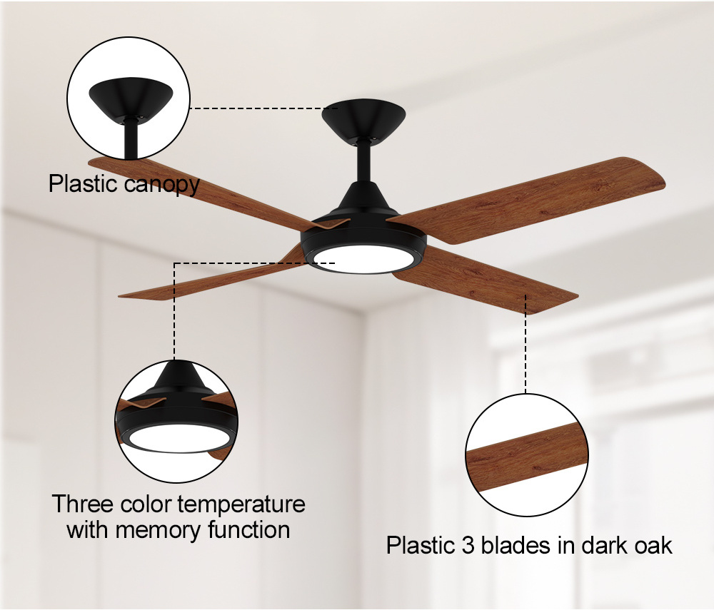 Wholesale Strong Wind Fashionable Smart Ceiling Light Fan Led Decorative Led Dimmable Ceiling Fan With Lights