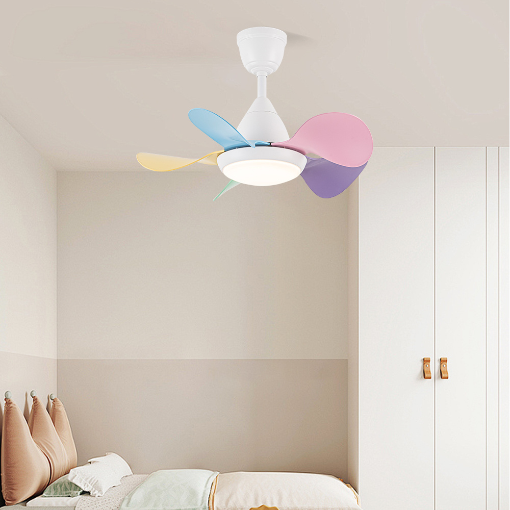 Three Color Dimming Lamp Hotel Bedroom Led Ceiling Fan Fandelier Children Ceiling Fans With Light