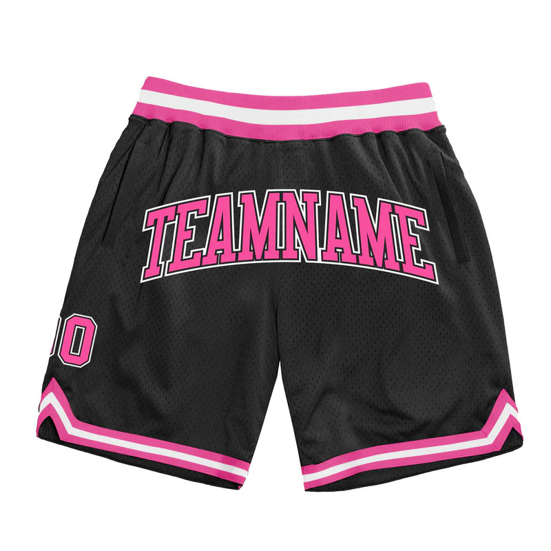 Black And Pink Basketball Shorts Custom Printed Boxer Wholesale Blank Gym Shorts