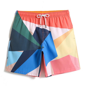 6 inch Inseam Beach Board Shorts For Men Sublimated Geometric Beach Volleyball Shorts