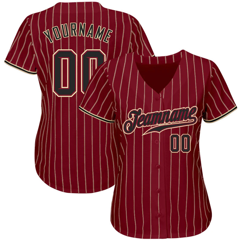 Free Size Baseball Softball Wear Unisex Quick Dry Red Pinstripe T-shirt Cotton Baseball t shirts Jersey