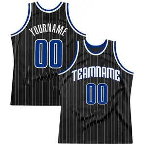 OEM Factory Spain Basketball Jersey Design Black And White Pinstripe Custom Basketball Jersey Uniform