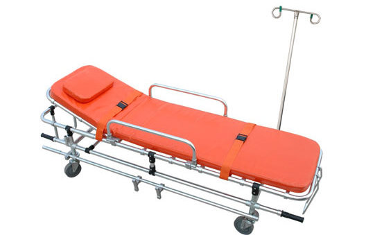 High Quality Convenient Folding Orange Hospital Aluminum Ambulance Stretcher