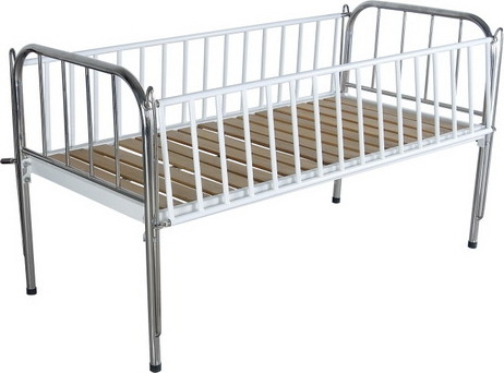 Medical Hospital Children Beds With Stainless Steel Child Solid Bed with Side Rails