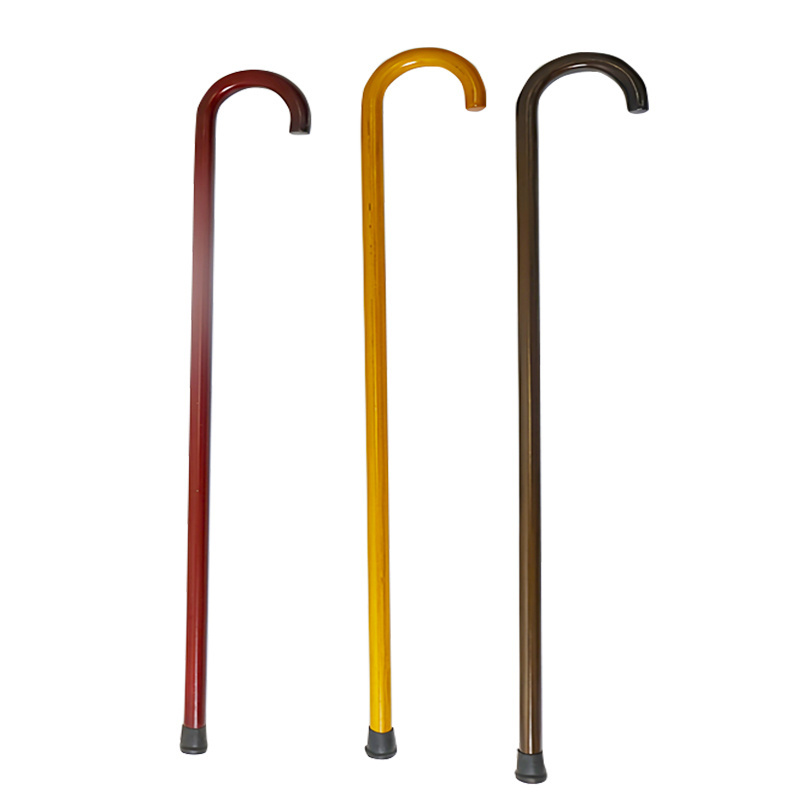 Hot Selling Medical 90-93cm Multiple Colors Outdoor Wooden One-Piece Anti-Shock Anti-Skid Walking Cane Sticks For Old Men Women