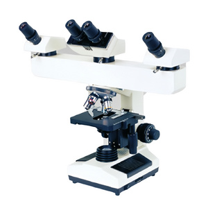 Lab Equipment Wide Field Eyepiece 4X 10X 40X 100X Professional Three Persons Teaching Muti Head Viewing Biological Microscope