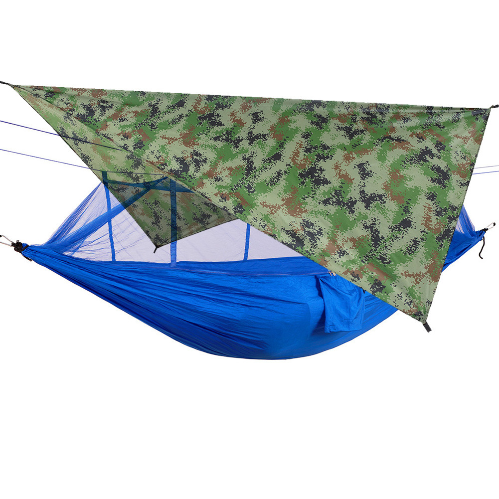 Hammock With Rain Fly And Mosquito Net Portable Sun-Shelter Waterproof Camouflage