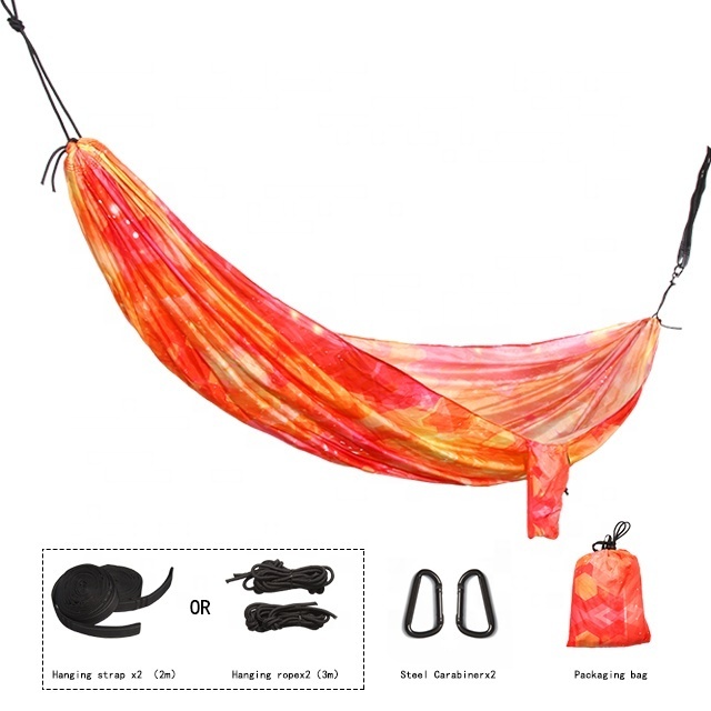 Fast Delivery Portable Customized Pattern Printing Hammock Light Weight Single Camping Hammock