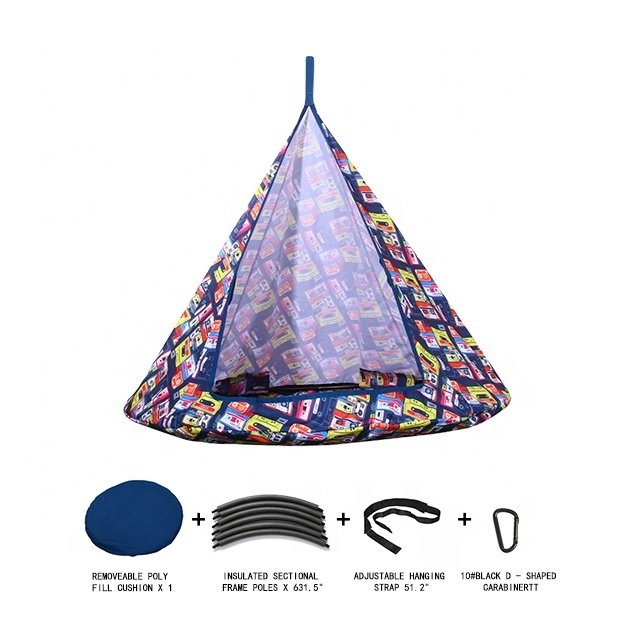 Indoor Outdoor Baby Hammock Windproof Round Gearup Hanging Pod Chair Outdoor Hammock With Cushion