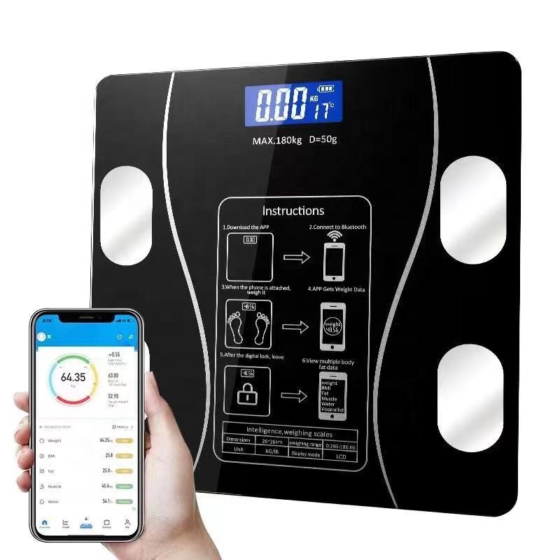 New Arrival 180kg Smart bluetooth BMI Function Digital Body Fat Electronic Bathroom Scale