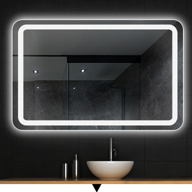 Sensor touch battery led light bathroom mirror