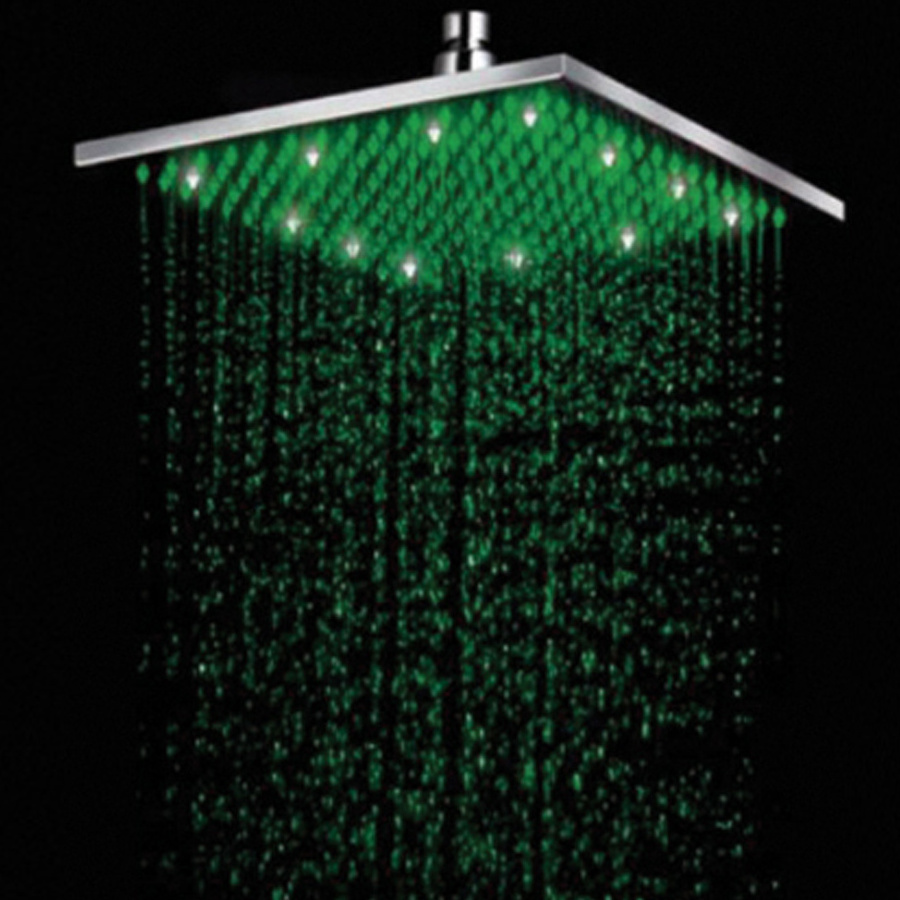 Elegent design bathroom square shower head with led light