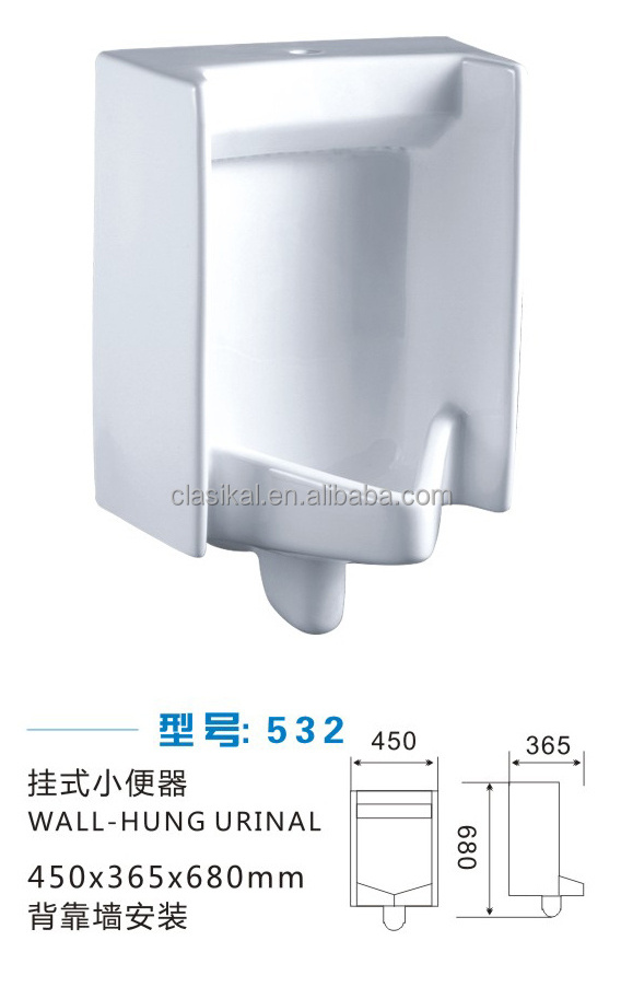 White color sensor automatic flush ceramic pedestal urinal