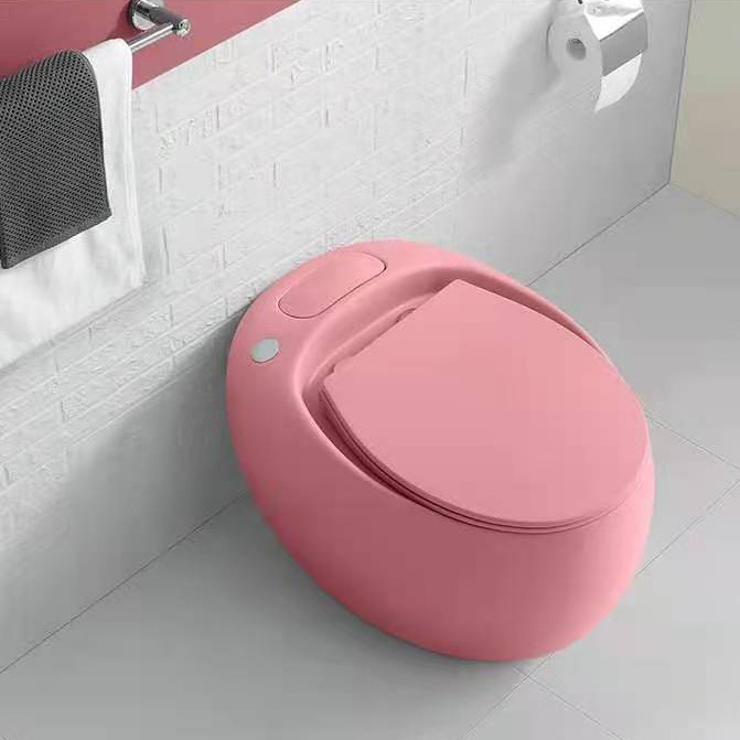 CLASIKAL egg design  red yellow black purple white blue pink color bathroom foot control ceramic one piece  WC toilet bowl